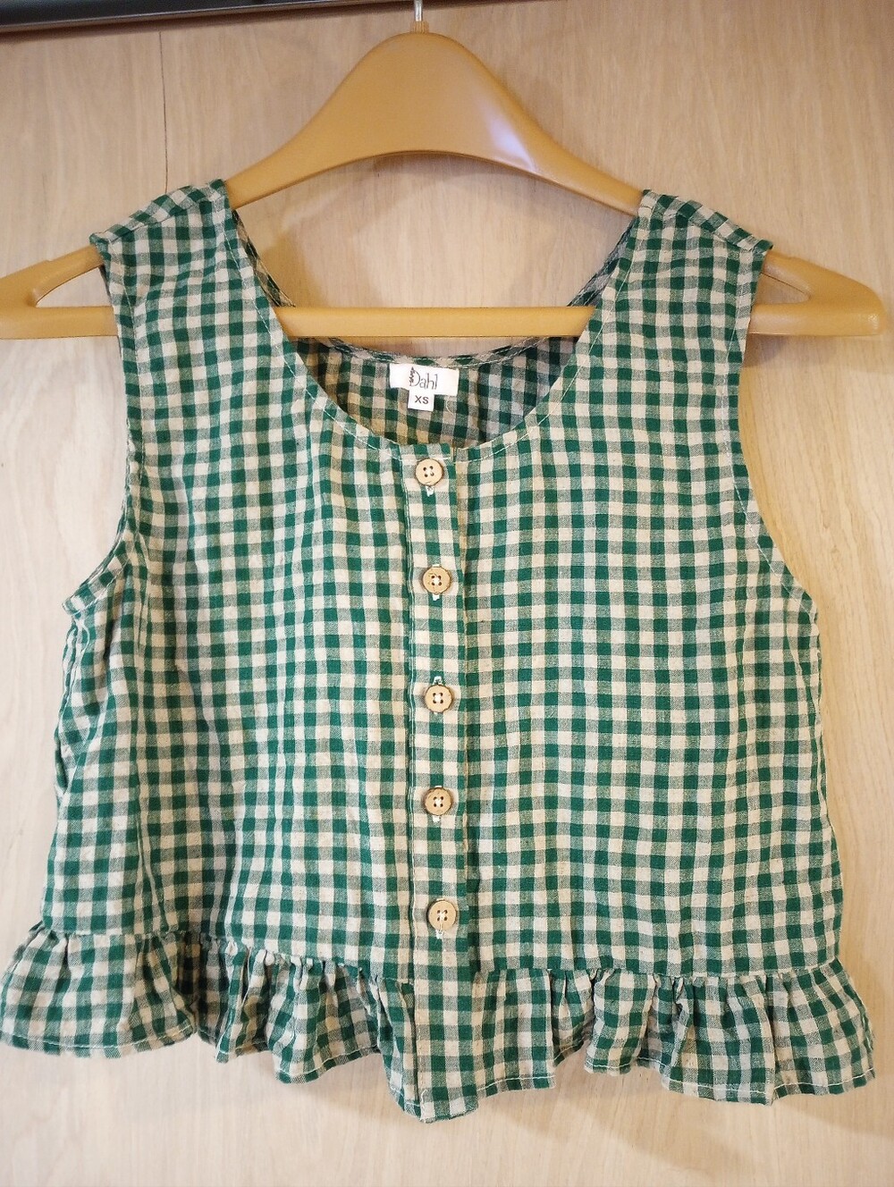 Shop Dahl Green Gingham Top